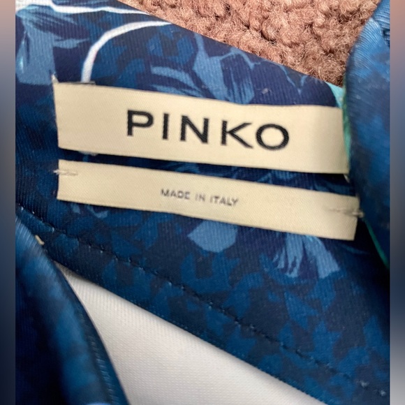 Pinko shoulder dress blue floral - Picture 6 of 10